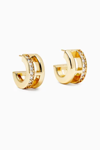 Manore Pavé Hoop Earrings in 18kt Gold-plated Metal