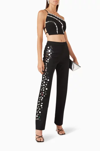 Nikki Mirror-embellished Pants