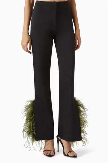 Ruth Feather-trim Pants