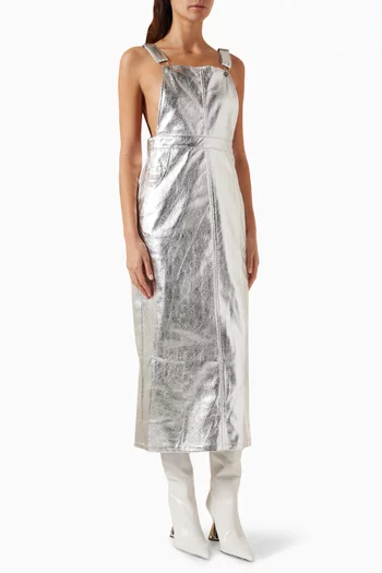 Pinafore Dress in Metallic Viscose