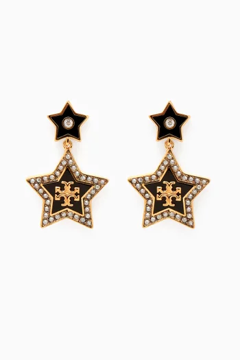 Falling Star Earrings in Brass