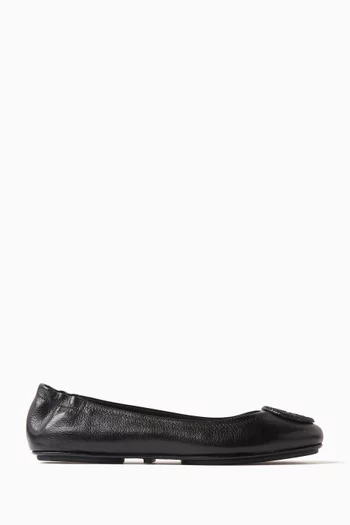 Minnie Pavé Travel Ballet Flats in Leather