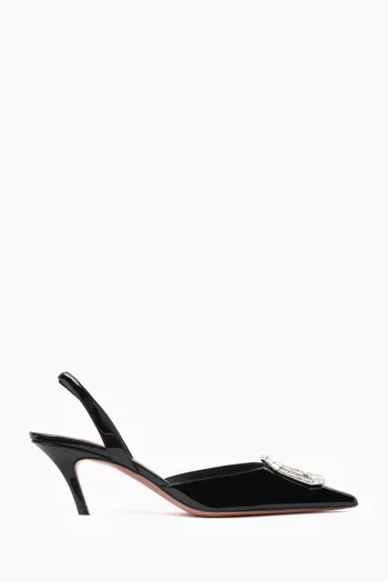 Camelia 60 Crystal Slingback Pumps in Patent Leather