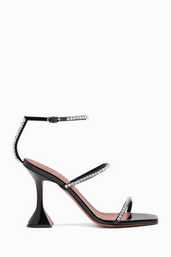 Gilda 95 Crystal Sandals in Patent Leather