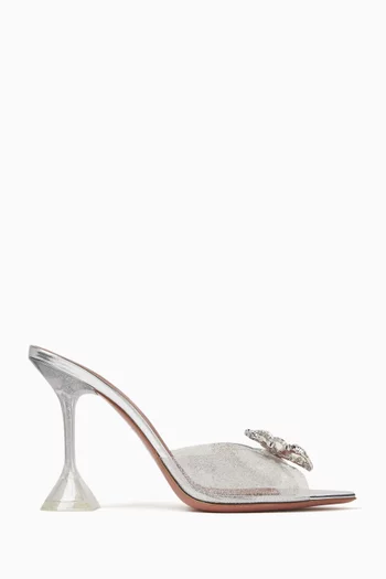 Rosie 95 Crystal-embellished Glitter Mule Sandals in PVC