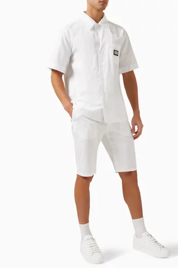 Embroidered-logo Shorts in Stretch-cotton