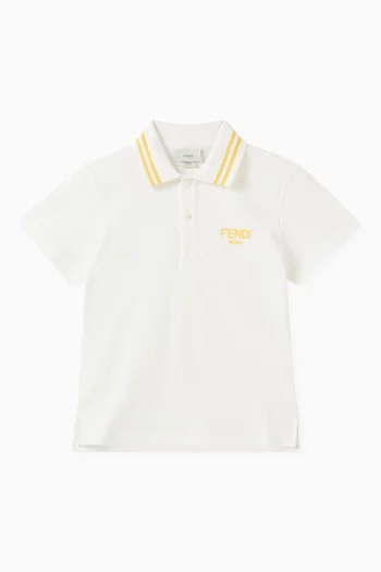 Logo Polo Shirt in Ivory