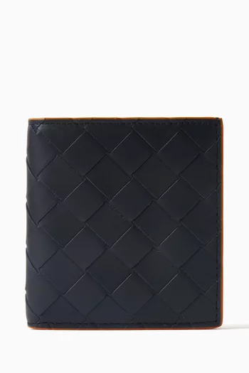 Slim Bi-fold Wallet in Intrecciato Leather