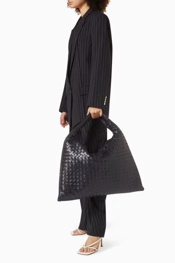 Large Hop Shoulder Bag in Intrecciato Leather