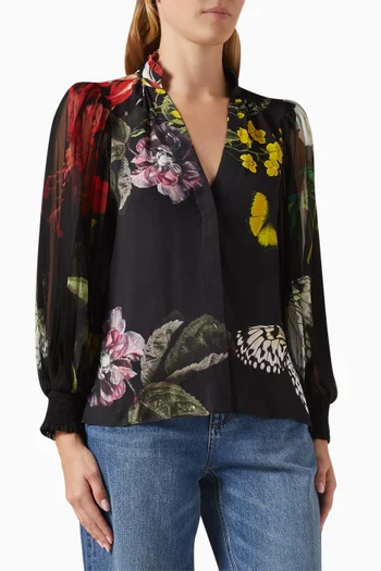 Ilan Floral-print Blouse in Viscose