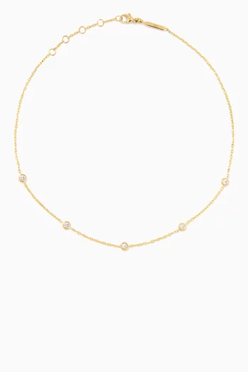 Sparkle 5 Round Diamond Choker in 18kt Gold