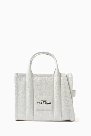 The Small Tote Bag in Croc-embossed Leather