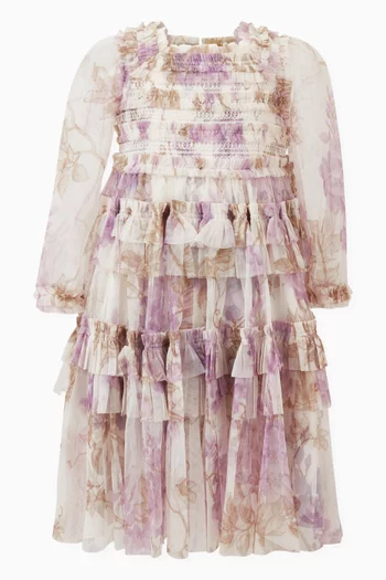 Wisteria Smocked Dress in Recycled Polyester