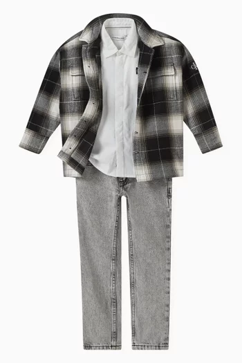 Logo Patch Shirt in Poplin