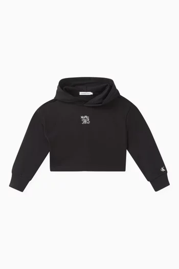 Graphic Logo Print Hoodie in Cotton