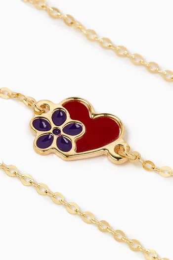 Ara Bella Floral Heart Bracelet in 18kt Gold