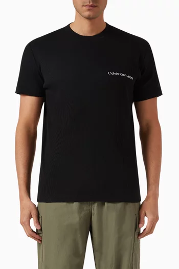 Slim-fit Ribbed T-shirt in Stretch Cotton
