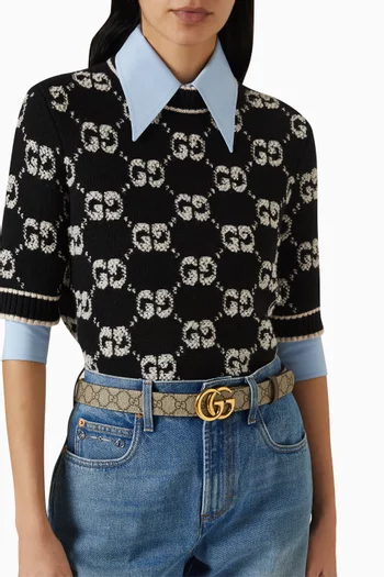 GG Marmont Reversible Belt in GG Supreme Canvas & Leather