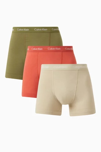 Logo Band Trunks in Cotton, Set of 3