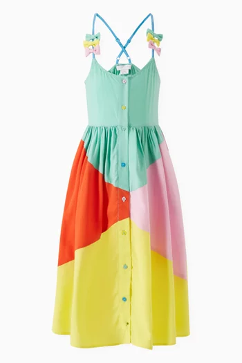 Bow Colourblock Dress in Viscose-blend