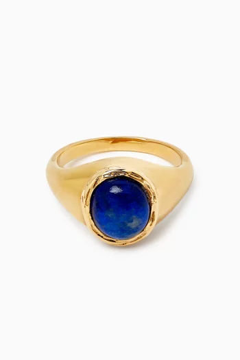 Juliette Lapis Lazuli Ring in 18kt Gold-plated Metal