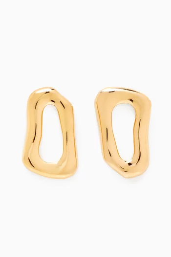 Leona Irregular Hoop Earrings in 18kt Gold-plated Bronze