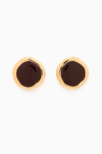 Blair Enamel Studs in 18kt Gold-plated Bronze