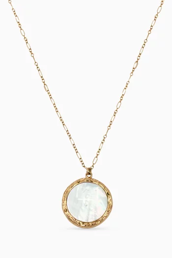 Cindy Mother of Pearl Necklace in 18kt Gold-plated Bronze