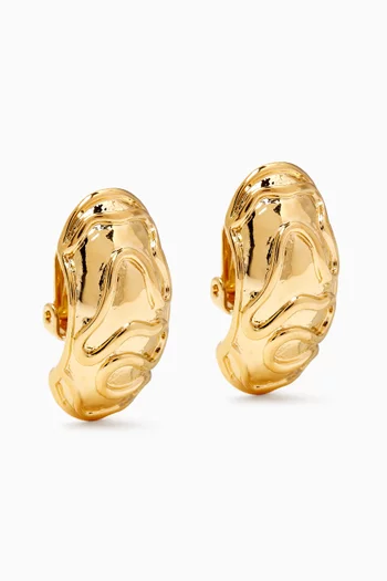 Noa Clip-on Earrings in 18kt Gold-plated Bronze