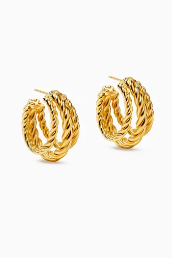 Brooklyn Hoop Earrings in 24kt Gold-plated Brass