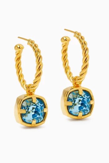 Alice Crystal Drop Earrings in 24kt Gold-plated Brass