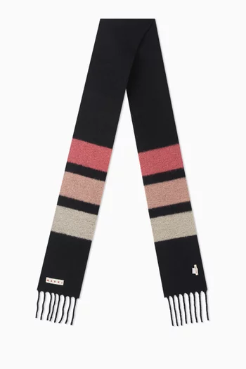 Striped Scarf in Brushed Wool Blend
