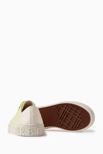 Check Sneakers in Cotton Canvas