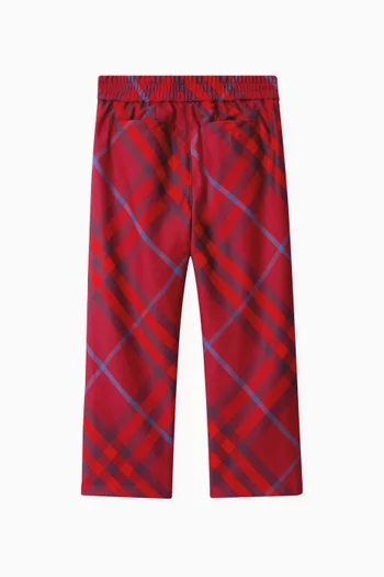 Check Track Pants in Cotton Loopback