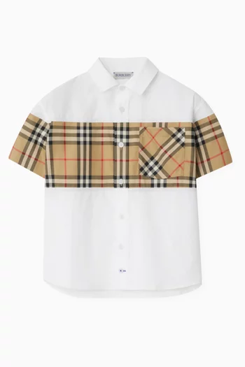 Check-panel Shirt in Cotton