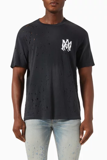 Washed Shotgun Distressed T-shirt in Cotton
