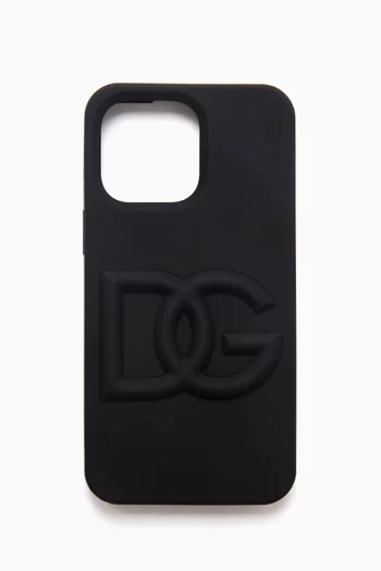 Interlock Logo Embossed iPhone 14 Pro  Phone Cover in Rubber