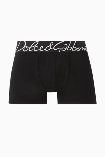 Script Logo Boxer Shorts in Stretch-jersey
