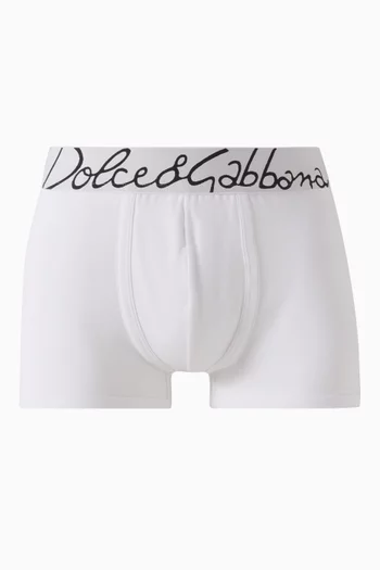 Script Logo Boxer Shorts in Stretch-jersey