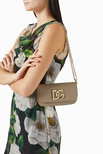 3.5 DG Logo Shoulder Bag in Calf Leather