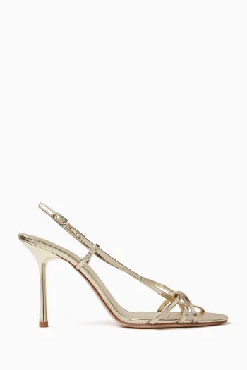 Entwined 90 Strappy Sandals in Metallic Leather