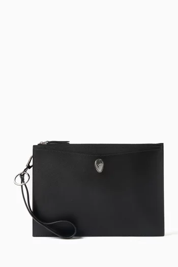 Serpenti Forever Pouch in Calfskin Leather