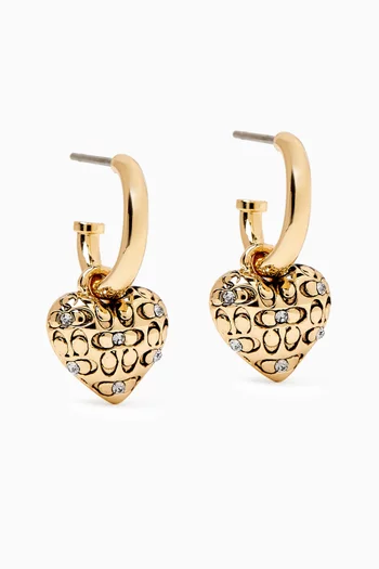 Signature Quilted Heart Huggie Earrings