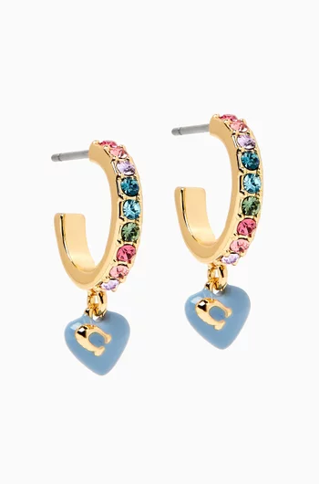 Heart Charm Huggie Earrings
