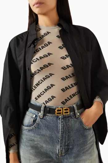 BB Hourglass Thin Belt in Calfskin