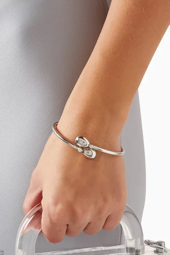 Essence I Love You Crossover Bracelet in 18kt White Gold