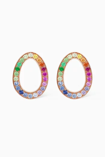 Colours of Love Sasha Rainbow Stud Earrings in 18kt Rose Gold