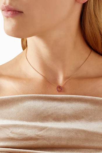 Colours of Love Sasha Ruby Egg Pendant Necklace in 18kt Rose Gold