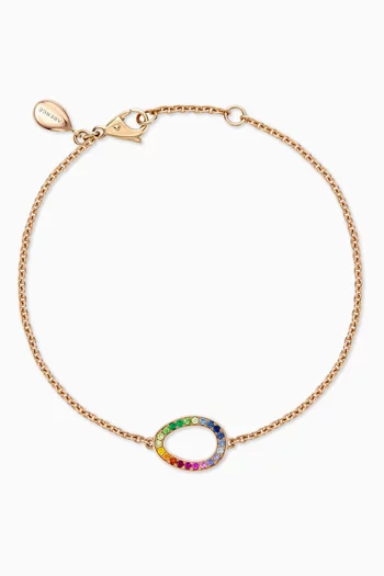 Colours of Love Sasha Rainbow Egg Bracelet in 18kt Rose Gold