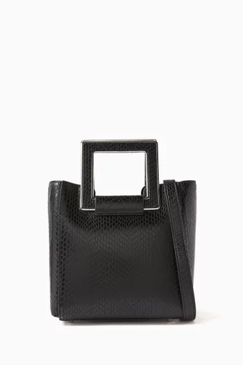 Mini Shirley Tote Bag in Snake-embossed Leather